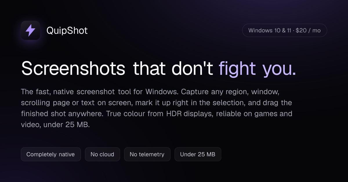QuipShot: the screenshot tool Windows always needed